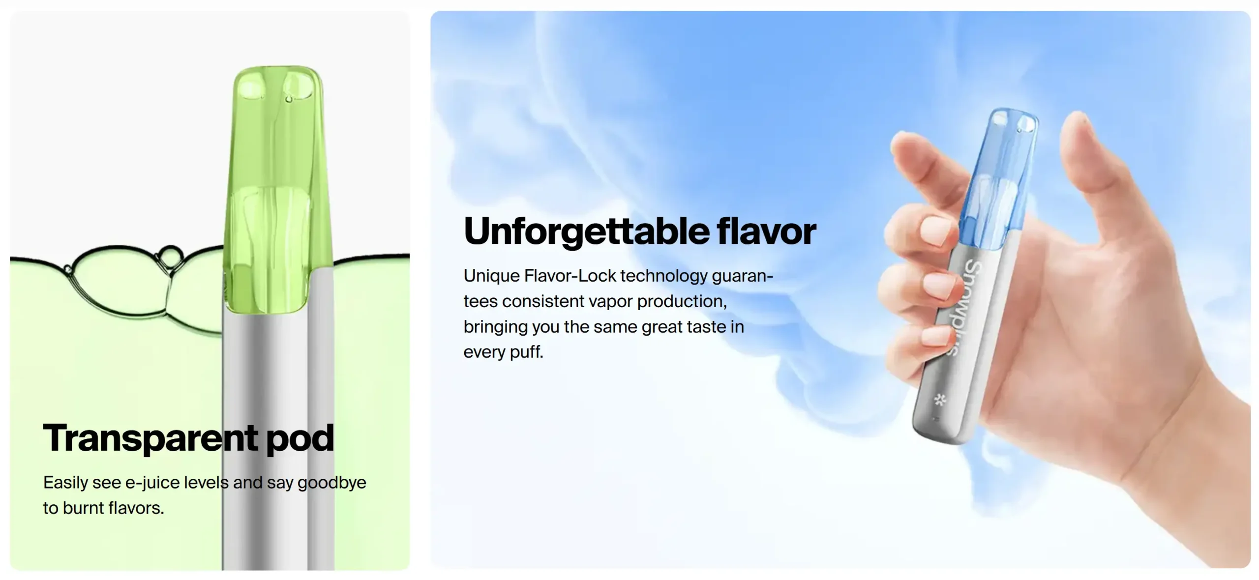 银鸭嘴-独特锁味科技-透明烟弹设计-flavor-lock-transparent-pod