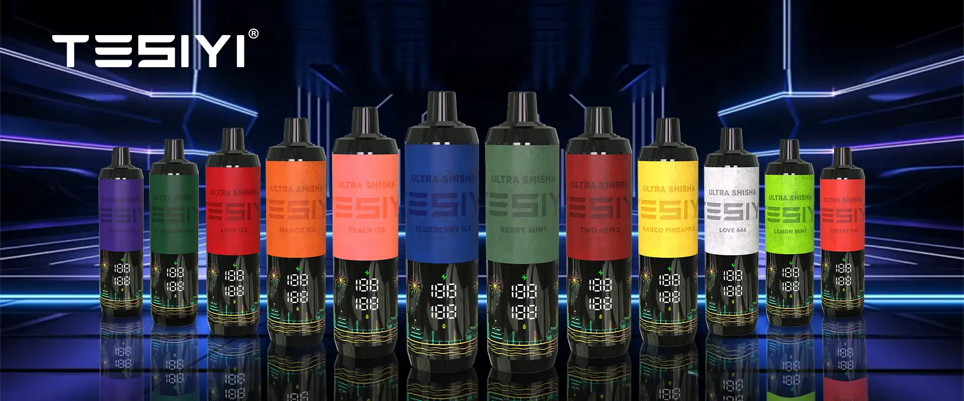 TESIVI-ULTRA-SHISHA-12种颜色展示-完整列表