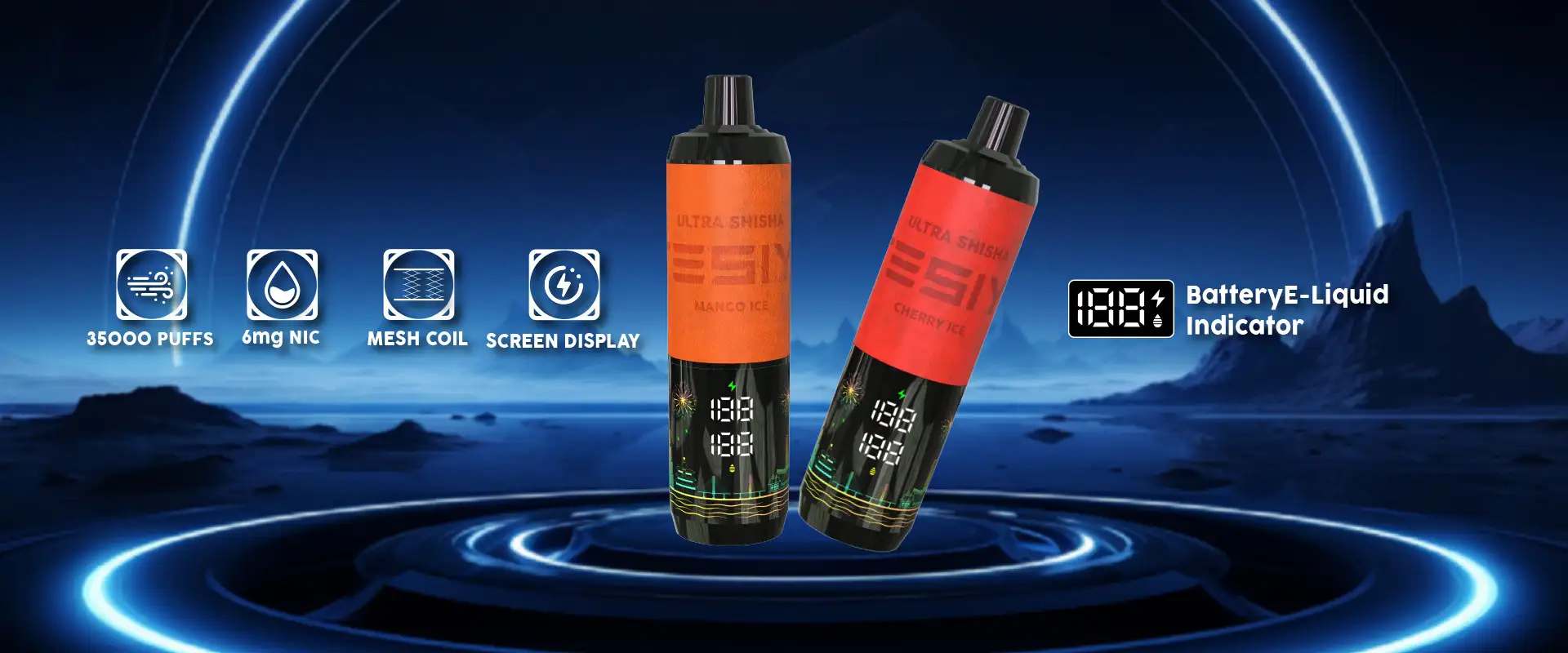 TESIVI-ULTRA-SHISHA-核心功能-屏幕显示-电量指示