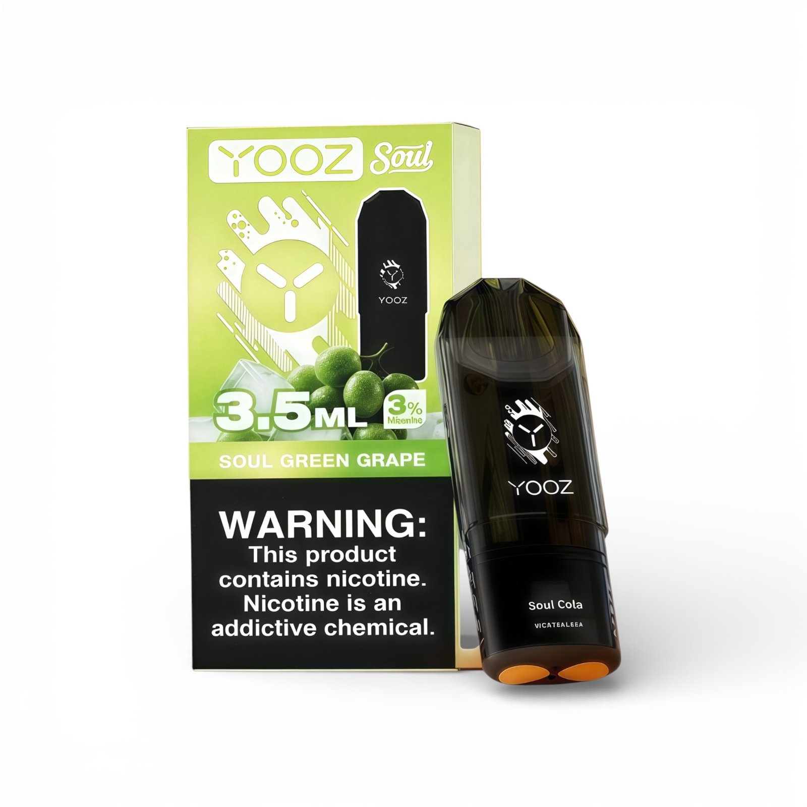 YOOZ-Soul-柚子6代-Pod-3.5ml,展示产品外观及包装。