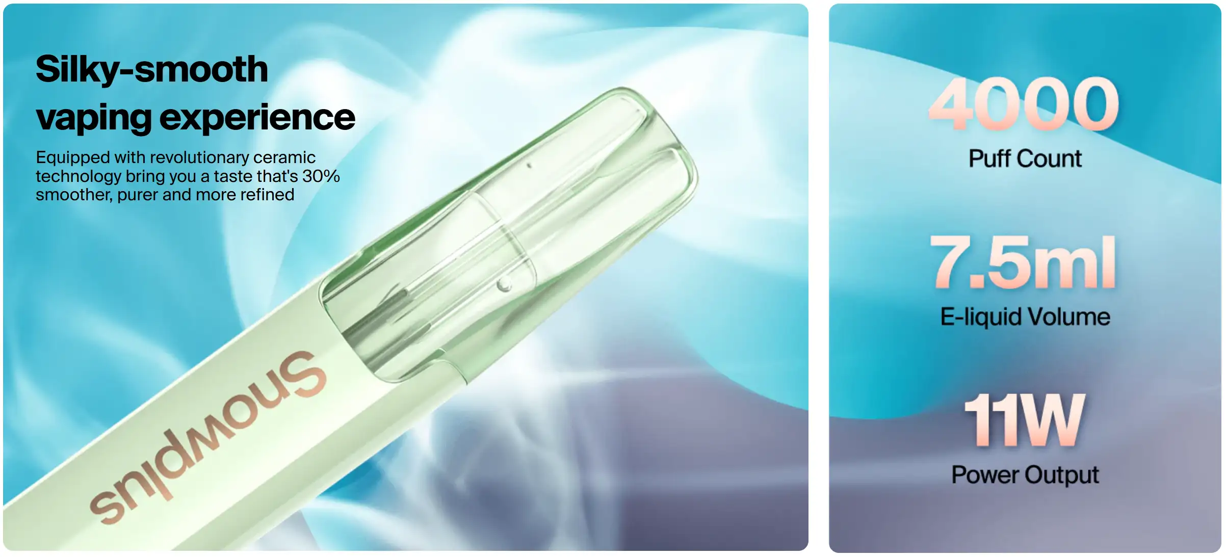 snowplus-dashx-陶瓷芯-4000口-7.5ml-11w