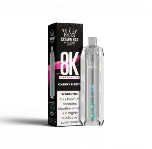 AL-FAKHER-CRYSTAL-V2-阿尔法赫-8000-Puffs，展示产品外观及包装。